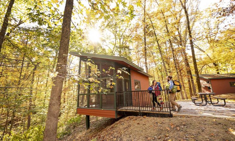 Check out the new camper cabins at the Storm Creek Lake Campground.