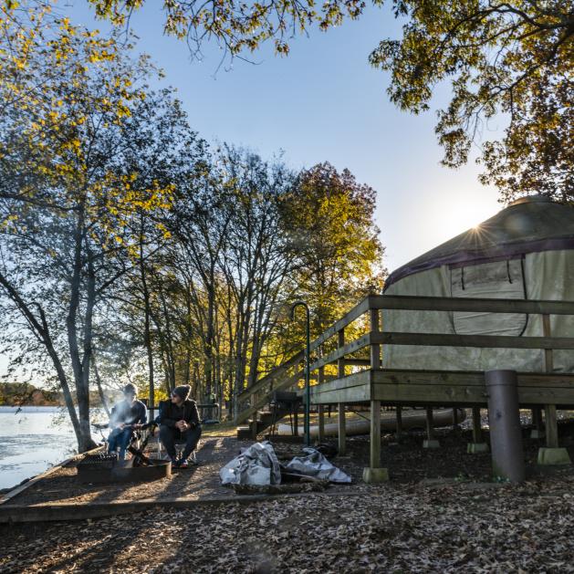 YURT camping at Petit Jean State Park in Arkansas